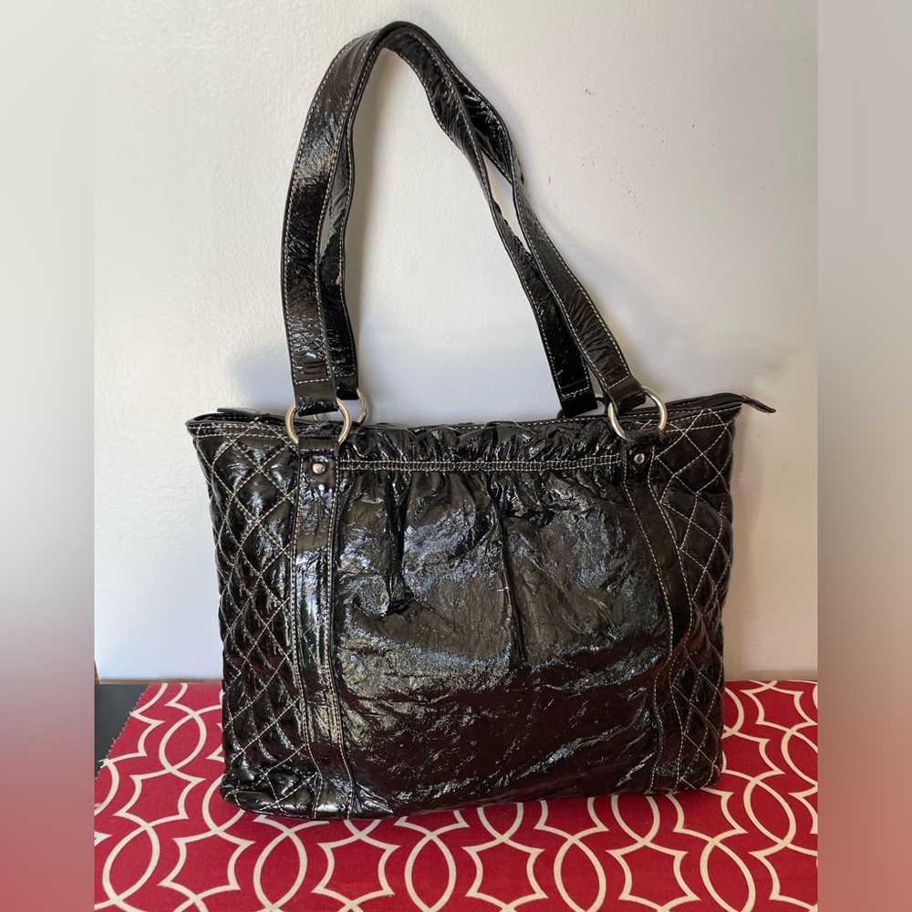 Quilted Vinyl Tote Bag